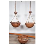 3 Art Deco Carved Alabaster Pendant Light Fixtures