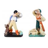 2 Komlos Pottery Figures