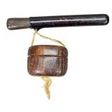 Japanese Pipe Case & Tobacco Holder With Pipe