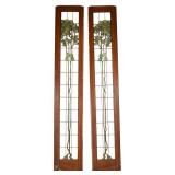 Pair Art Nouveau Style Glass Door Panels