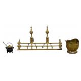 Brass & Wrought Iron Fireplace Set