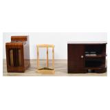 3 MCM Pieces Incl Art Deco Style Stepped Bookcase