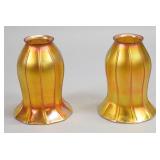 Pair of Quezal Iridescent Shades