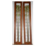 Pair Art Nouveau Style Glass Door Panels