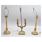 3 Brass Table Lamps