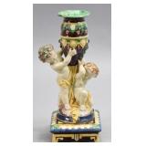 Thomas Sergent Figural Majolica Candlestick