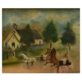 Attributed to A.B. Frost Oil on Panel