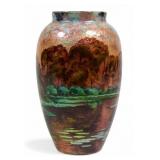 Faure Marty Limoges Enamel on Copper Vase