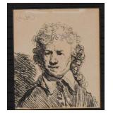 After Rembrandt Etching Self-Portrait Bareheaded