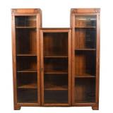 Oak Triple Door Bookcase / Cabinet