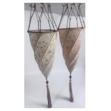 Pair Venetia Studium Italian Silk Hanging Shades