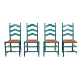 Set of 4 Hitchcock Style Rush Seat Chairs