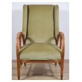 Art Nouveau Style Velvet Armchair