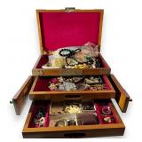 Costume Jewelry With Jewelry Box