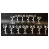 13 Pieces Bayel Crystal Sea Horse Stemware