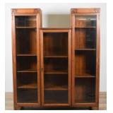 Oak Triple Door Bookcase / Cabinet