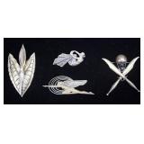 4 Art Nouveau Sterling Brooches