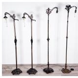 4 Vintage Cast Metal Bridge Floor Lamps