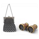 2 Piece Accessory Lot Beaded Bag & Opera Glasses