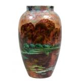 Faure Marty Limoges Enamel on Copper Vase