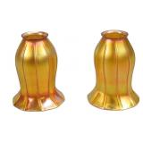 Pair of Quezal Iridescent Shades