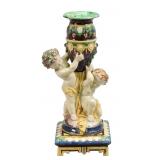 Thomas Sergent Figural Majolica Candlestick