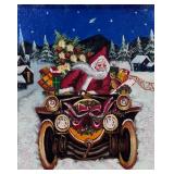 Christopher Radko Santa Antique Car Painting