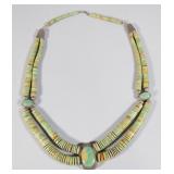 Harold Lovato Sterling & Turquoise Bead Necklace