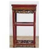 Chinese Carved Red Lacquer Side Table