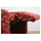 La-Z-Boy Recliner Red Fabric Bird Motif