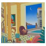 Thomas McKnight Screenprint Amalfi Villa