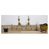 Brass & Wrought Iron Fireplace Set