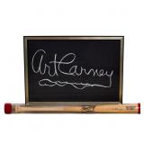Art Carney Signed Guest Card & Baseball Bat