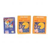 3 Atari & Nintendo Game Boxes: Superman/Pac