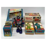7 Japan Tin Space Toys, Popy/TPS, 1960s-80s