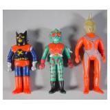 3 Japanese Sofubi Tokusatsu Figures 70s