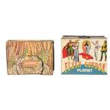 2 Vinyl Playsets Incl. Mego Flash