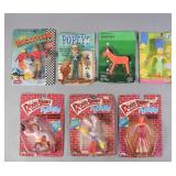 7 Vintage Bendable Action Figures 67-90