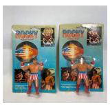 2 Rocky Figurine Erasers 1985