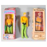 3 Mego Figs Aquaman & Mr. Mxyzptlk