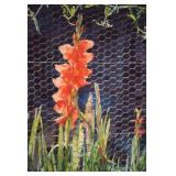 Karen Horn Watercolor Flowers on Fence