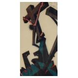 Sybil Andrews Linocut Mother & Son