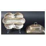 2 Sterling Tableware Pieces Incl Wallace Leaf Dish