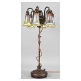 Tiffany Studios Bronze Six Light Lily Lamp