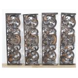 Set of 4 Rococo Rev. Carved Wood Openwork Panels
