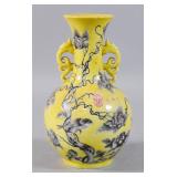 Chinese Dayazhai Yellow Ground Grisaille Porc.