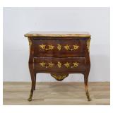 Louis XV Style Marble-Top Bombe Commode