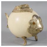 Decorative Ostrich Egg Fish Candlestick