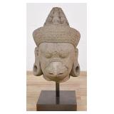 SE Asian Carved Stone Garuda Head, Khmer Style