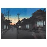 Tsuchiya Koitsu Woodblk Twilight at Imamiya Street